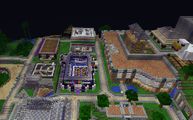 Commercial District, with Spleef Arena, Nightclub, Bakery, 7-11, and Basketball court.